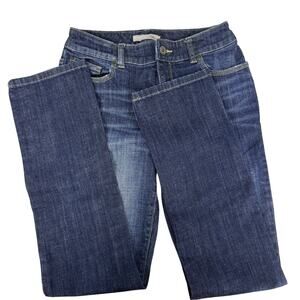 Chico’s Platinum Denim Jeans Size 00 (US 0/2) Dark Wash Straight Leg Stretch